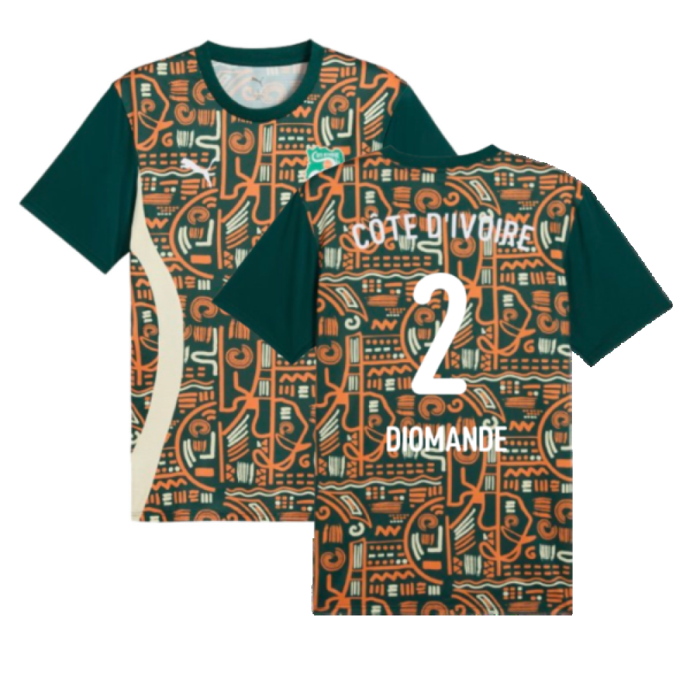 2024-2025 Ivory Coast Prematch SS Jersey (Dark Myrtle) (Diomande 2)