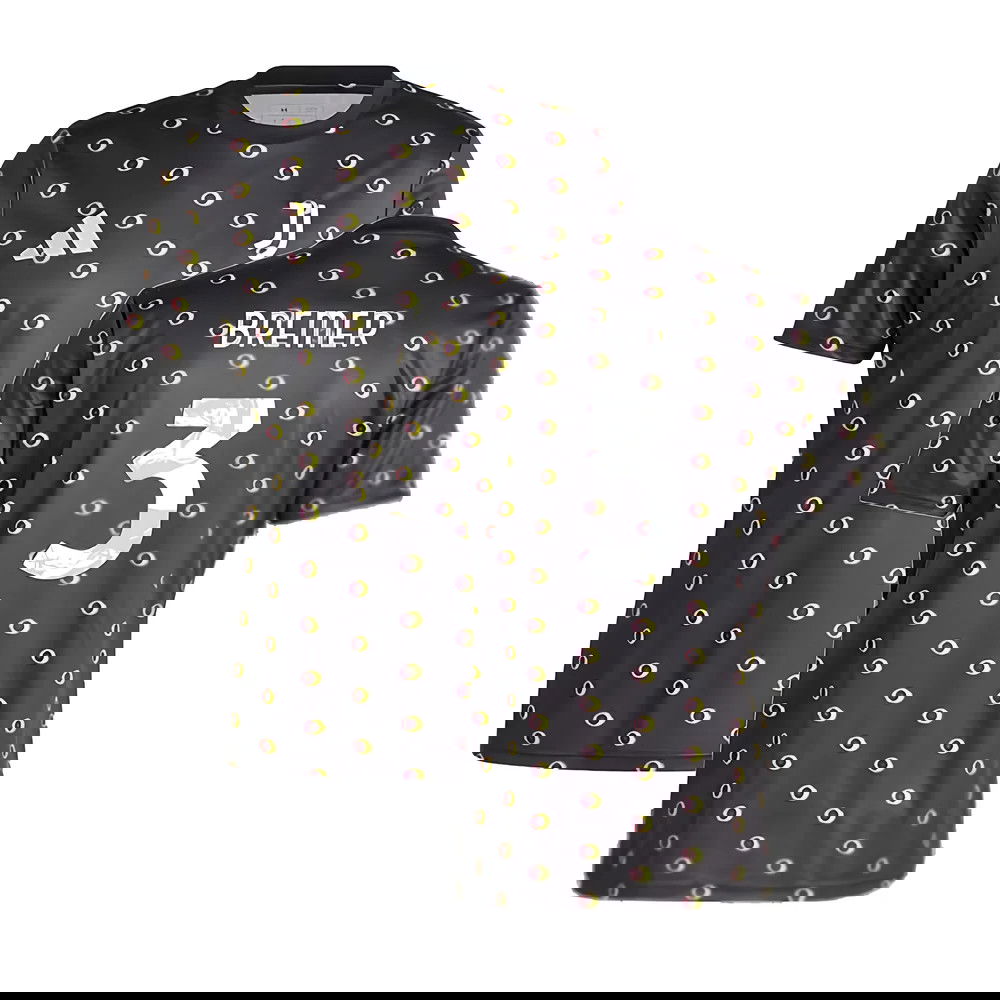 2024-2025 Juventus Pre-Match Shirt (Black) (Bremer 3)