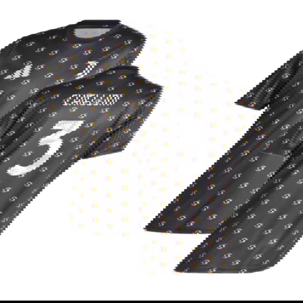 2024-2025 Juventus Pre-Match Shirt (Black) (Chiellini 3)