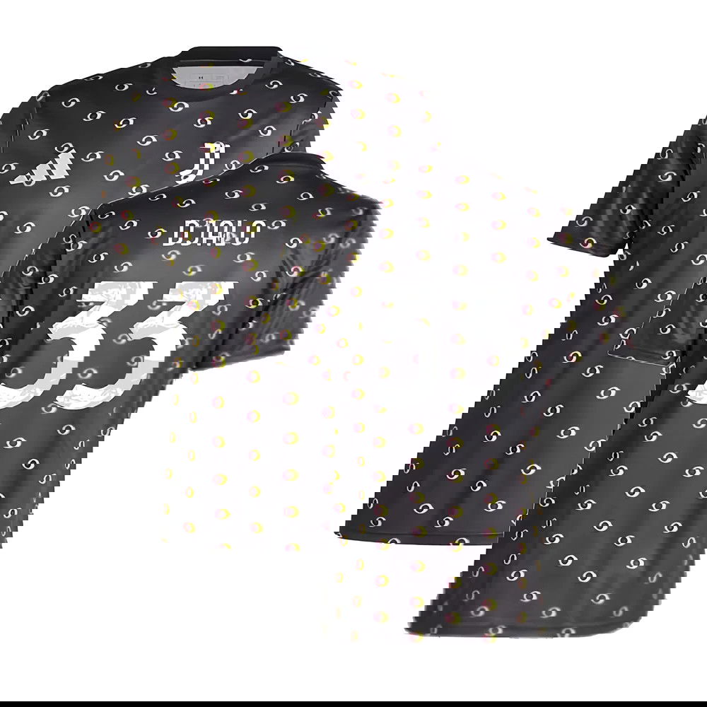 2024-2025 Juventus Pre-Match Shirt (Black) (Djalo 33)