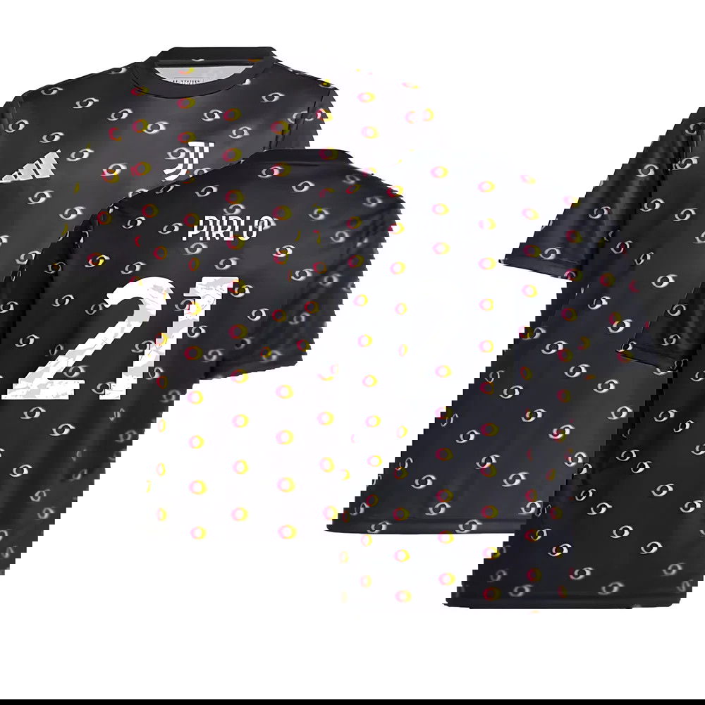 2024-2025 Juventus Pre-Match Shirt (Black) - Kids (Pirlo 21)