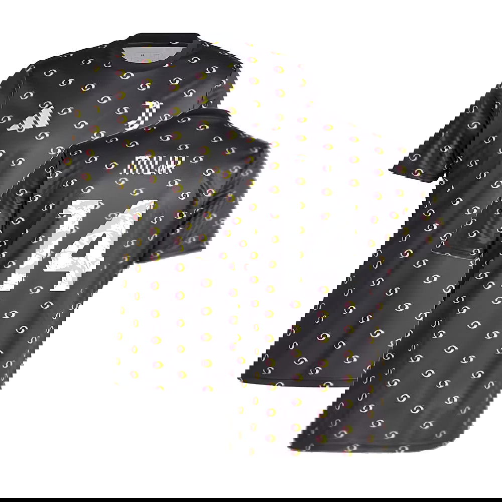 2024-2025 Juventus Pre-Match Shirt (Black) (Milik 14)