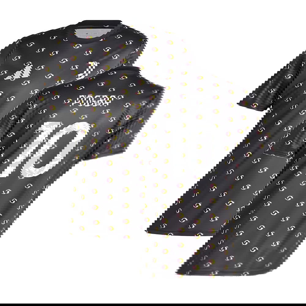2024-2025 Juventus Pre-Match Shirt (Black) (Pogba 10)