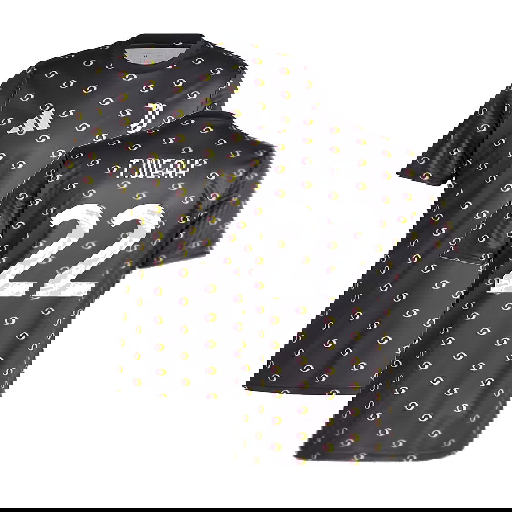 2024-2025 Juventus Pre-Match Shirt (Black) (T.Weah 22)