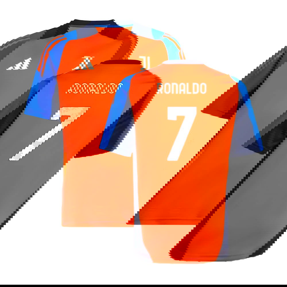 2024-2025 Juventus Training Jersey (Orange) - Kids (Ronaldo 7)