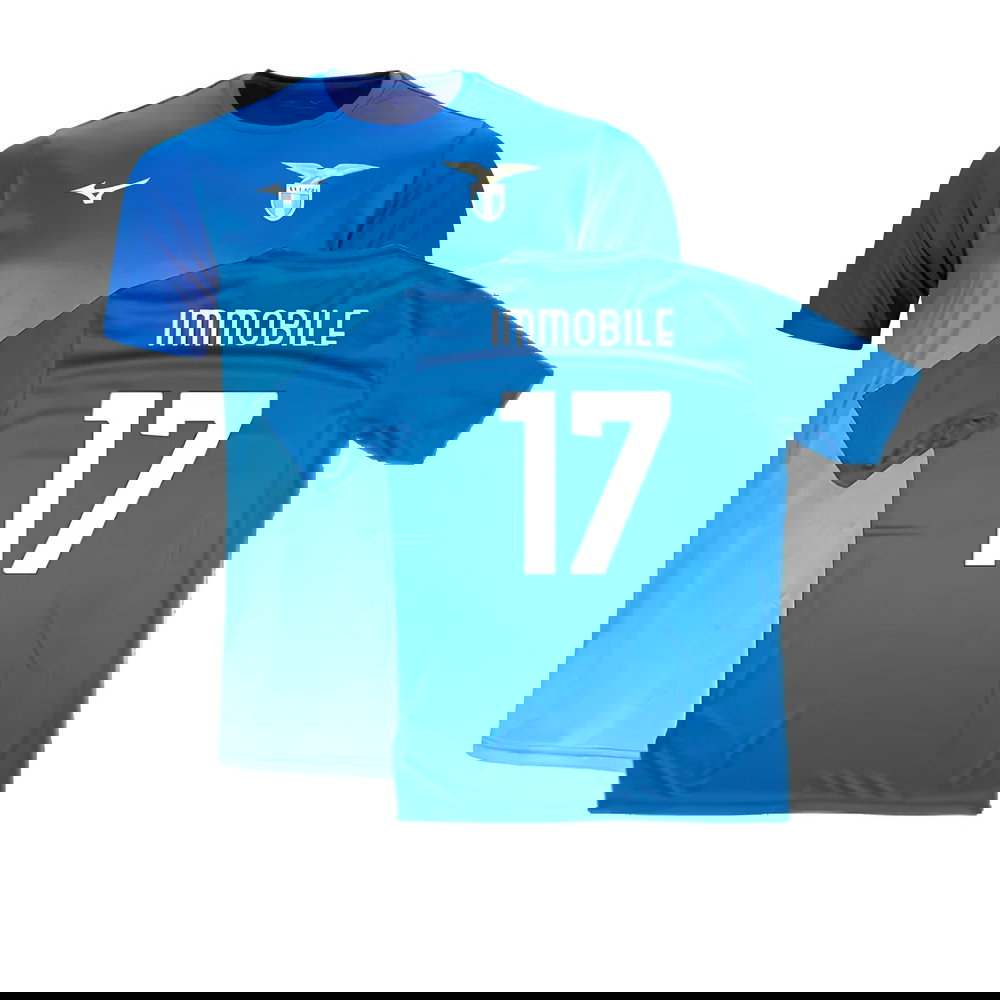 2024-2025 Lazio Graphic Training Shirt (Royal) (Immobile 17)