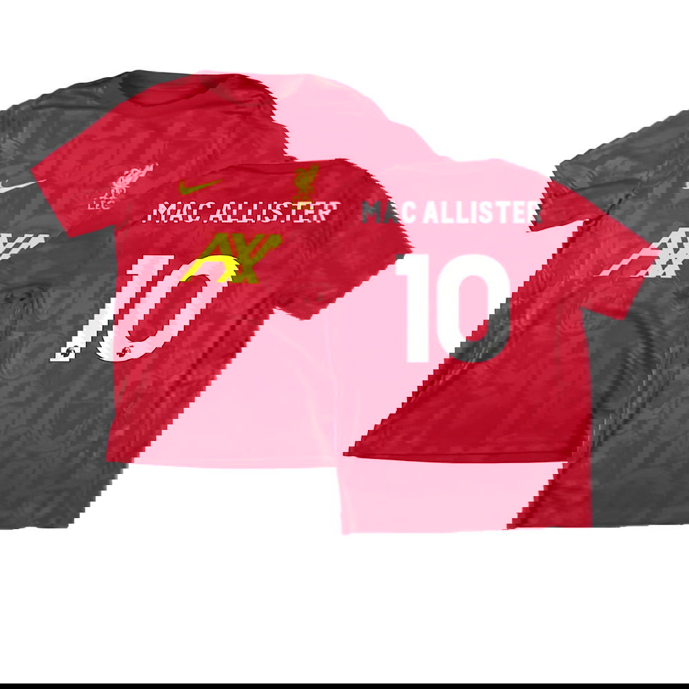 2024-2025 Liverpool Academy Pre-Match Shirt (Red) - Kids (Mac Allister 10)