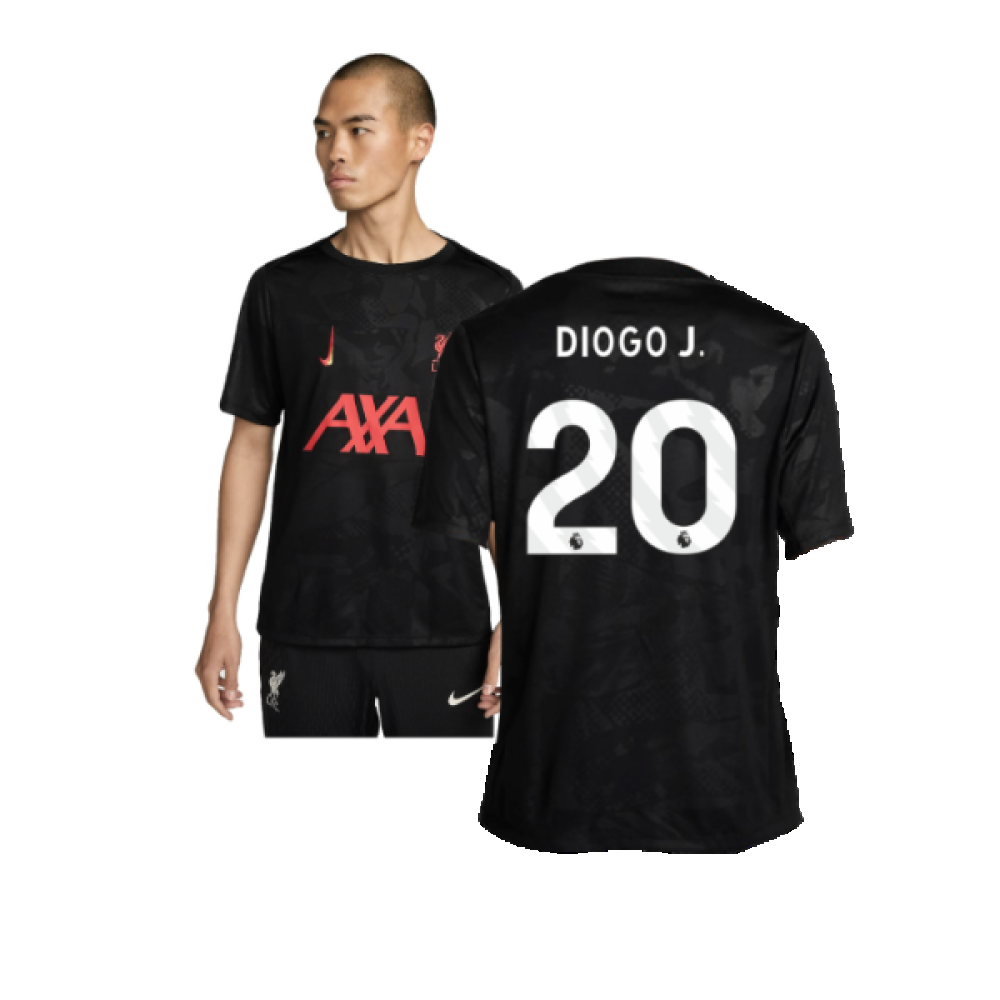 Liverpool Academy Pro Third Pre-Match Top (Black) (Diogo J. 20) 2024-2025 Men's Polyester Made By: Nike
