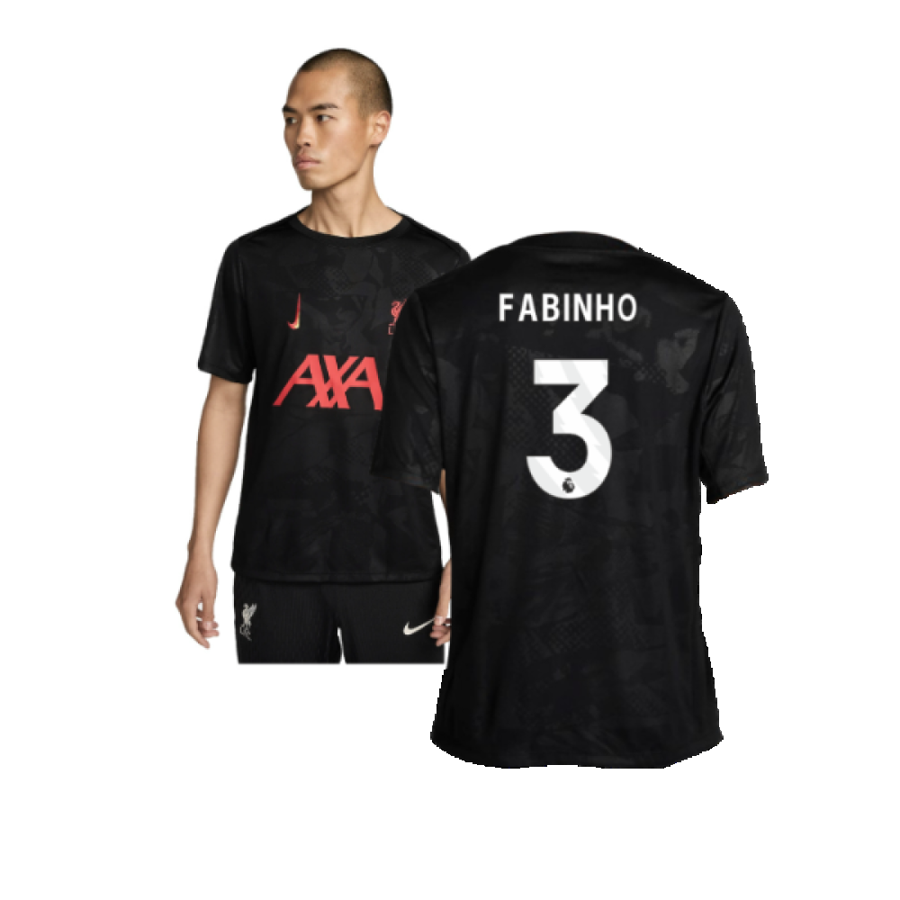 Liverpool Academy Pro Third Pre-Match Top (Black) (Fabinho 3) 2024-2025 Men's Polyester Made By: Nike