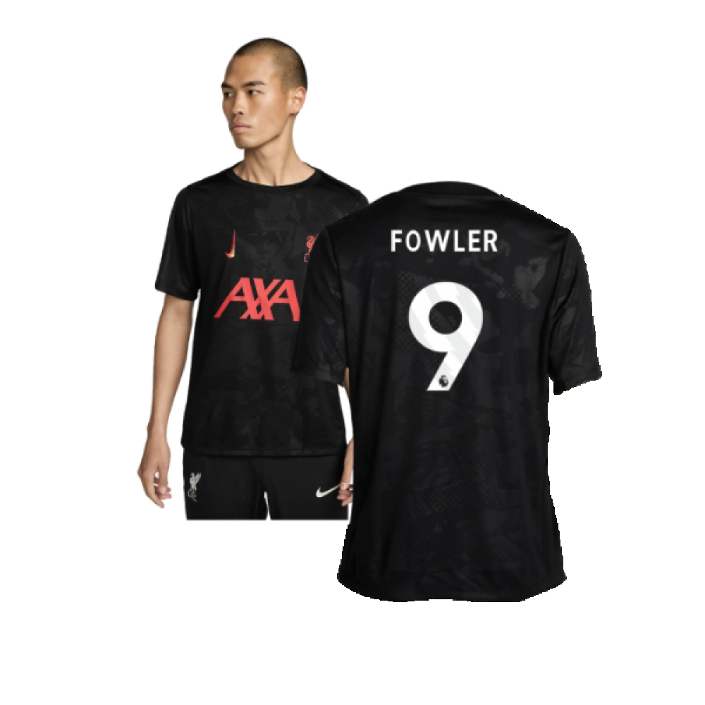 Liverpool Academy Pro Third Pre-Match Top (Black) (Fowler 9) 2024-2025 Men's Polyester Made By: Nike