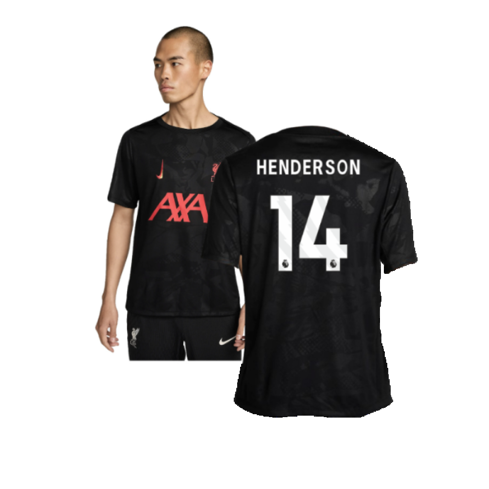 Liverpool Academy Pro Third Pre-Match Top (Black) (Henderson 14) 2024-2025 Men's Polyester Made By: Nike