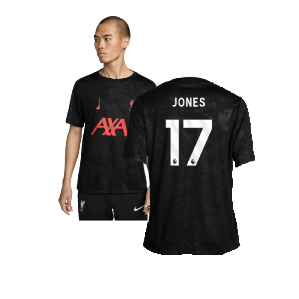Liverpool Academy Pro Third Pre-Match Top (Black) (Jones 17) 2024-2025 Men's Polyester Made By: Nike