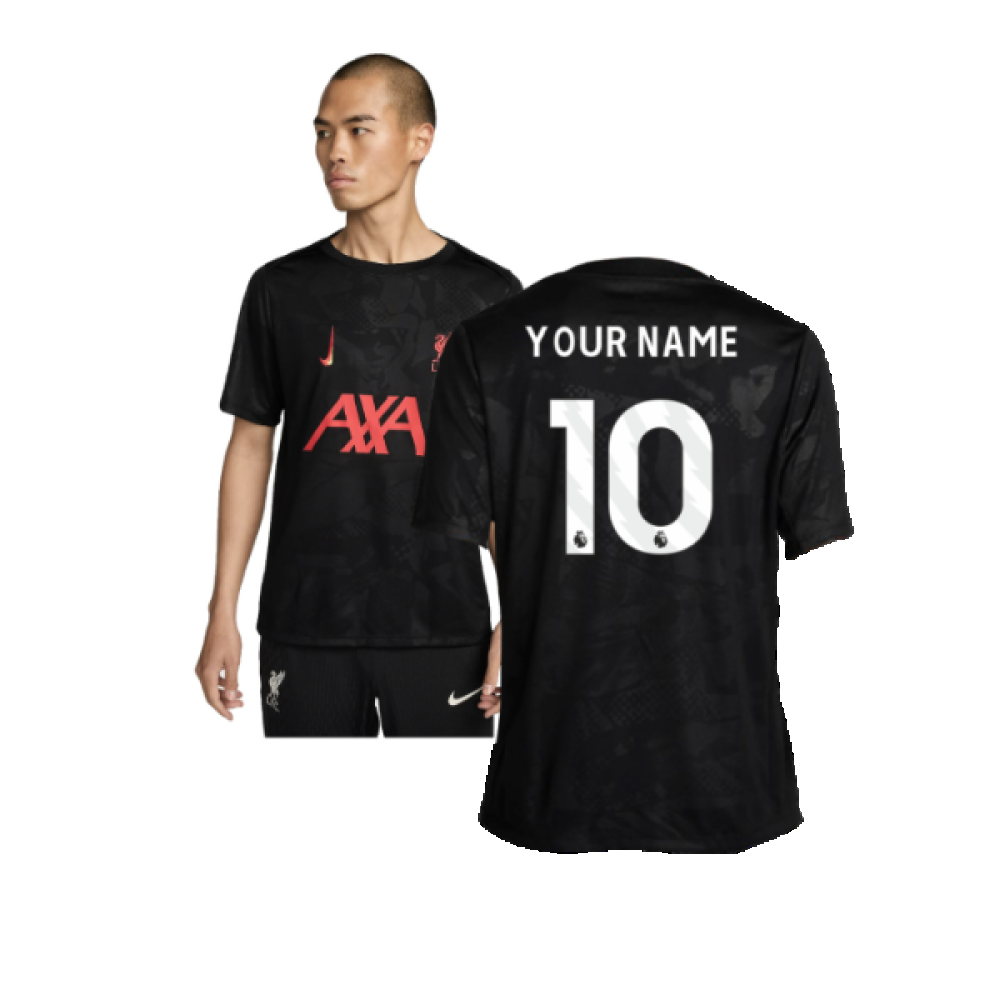 Liverpool Academy Pro Third Pre-Match Top (Black) (Your Name) 2024-2025 Men's Polyester Made By: Nike