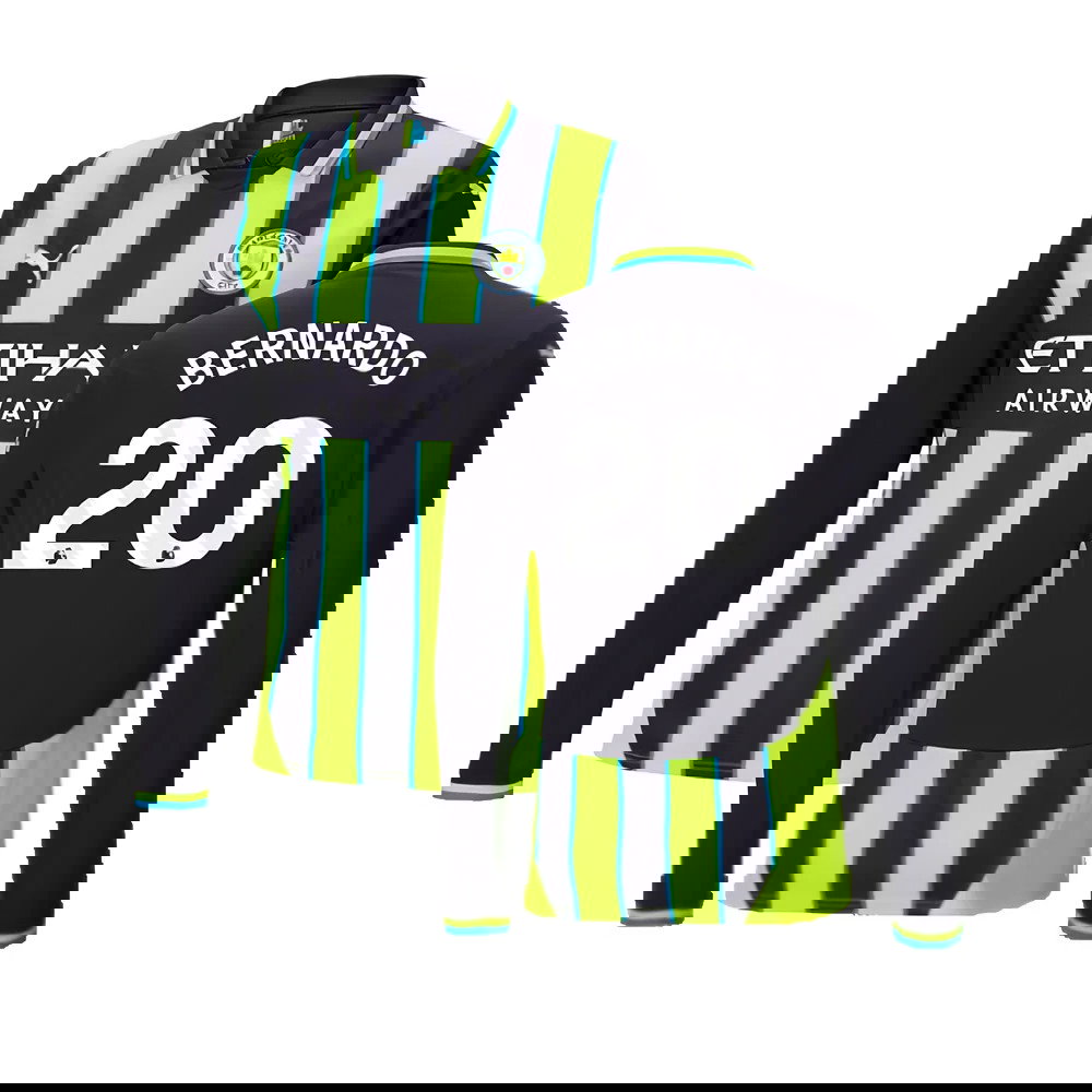2024-2025 Man City Away Long Sleeve Shirt (Bernardo 20)