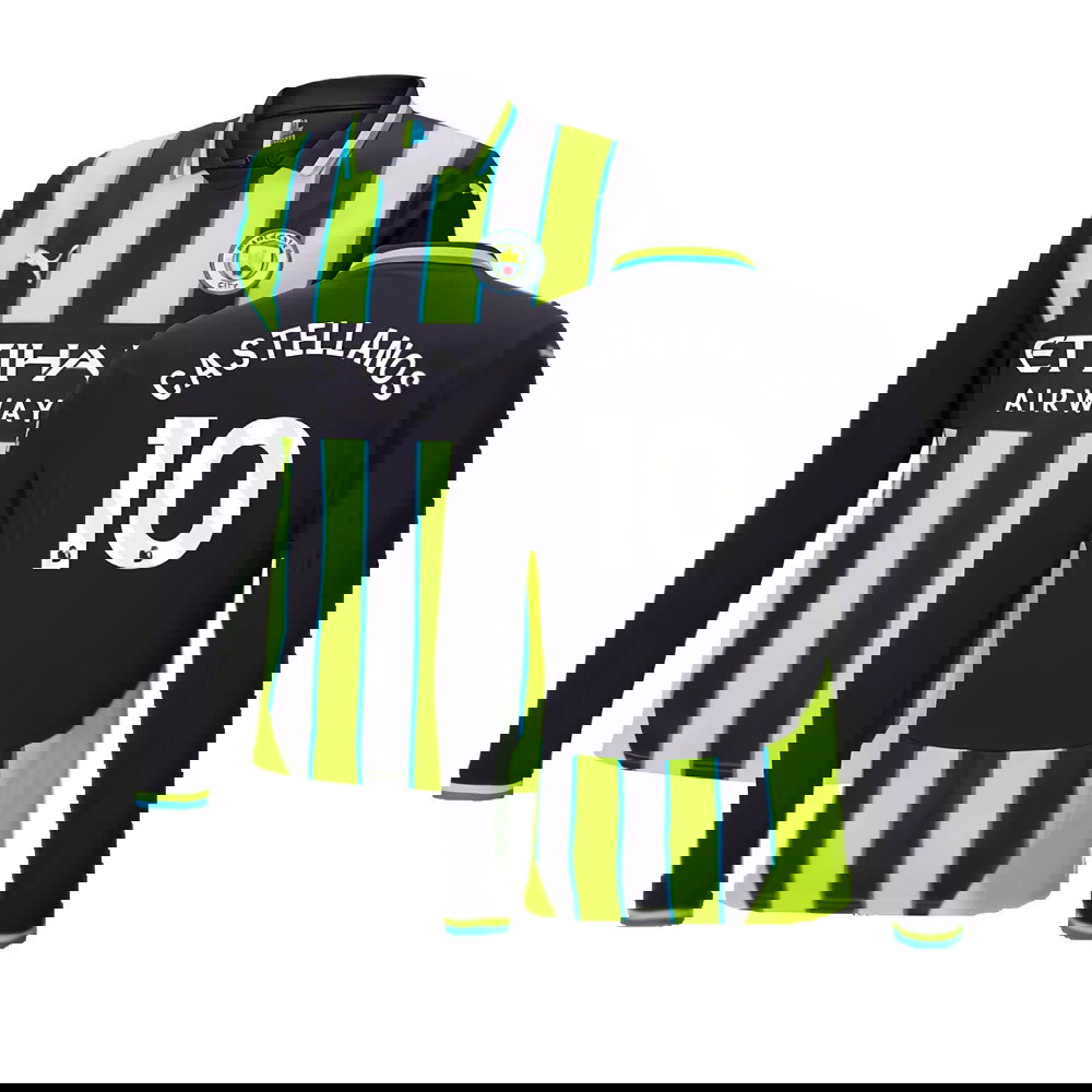 2024-2025 Man City Away Long Sleeve Shirt (Castellanos 10)