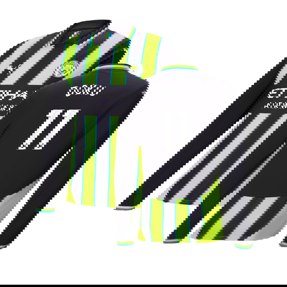 2024-2025 Man City Away Long Sleeve Shirt (Doku 11)