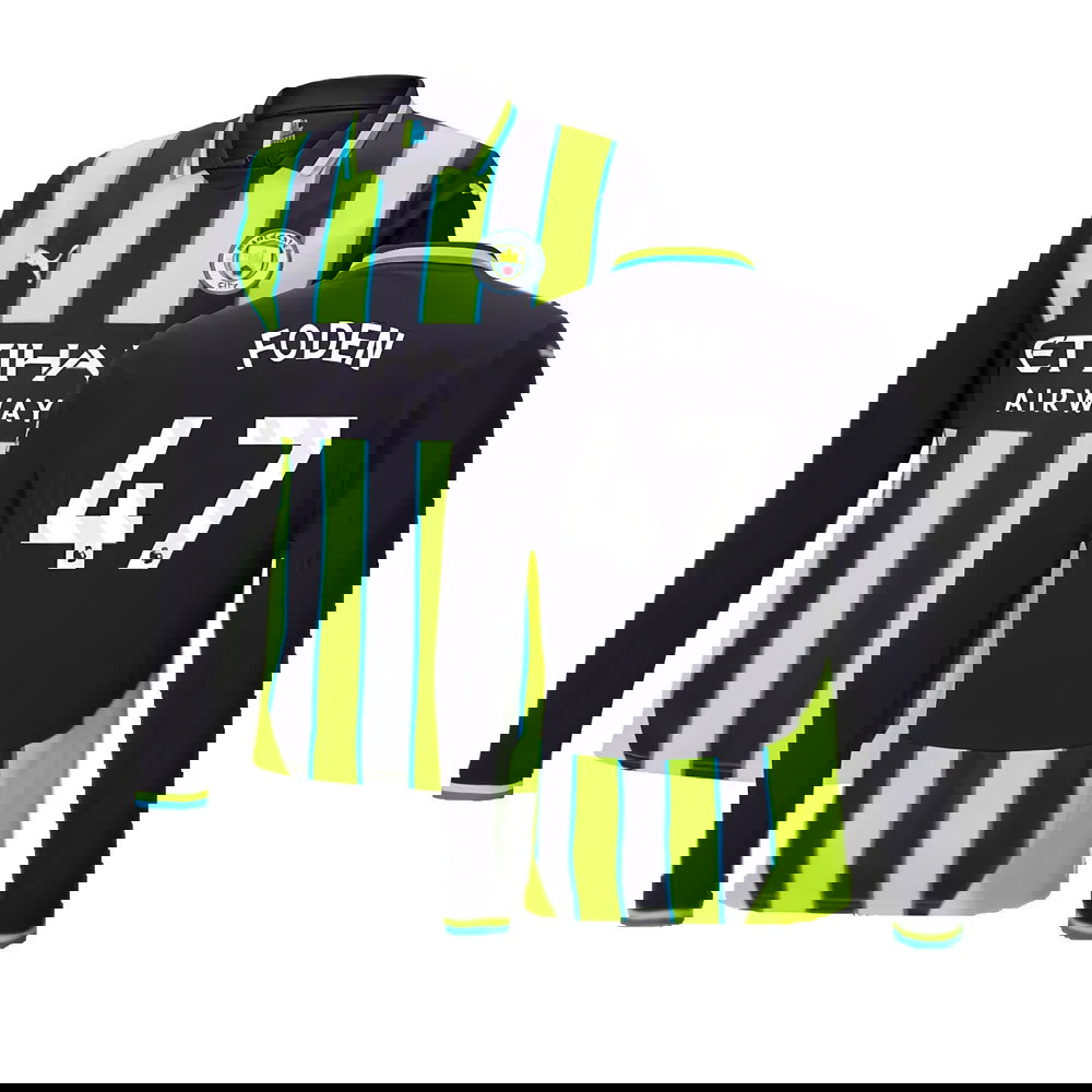 2024-2025 Man City Away Long Sleeve Shirt (Foden 47)