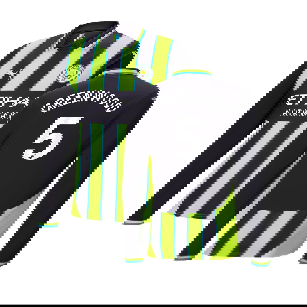 2024-2025 Man City Away Long Sleeve Shirt (Greenwood 5)