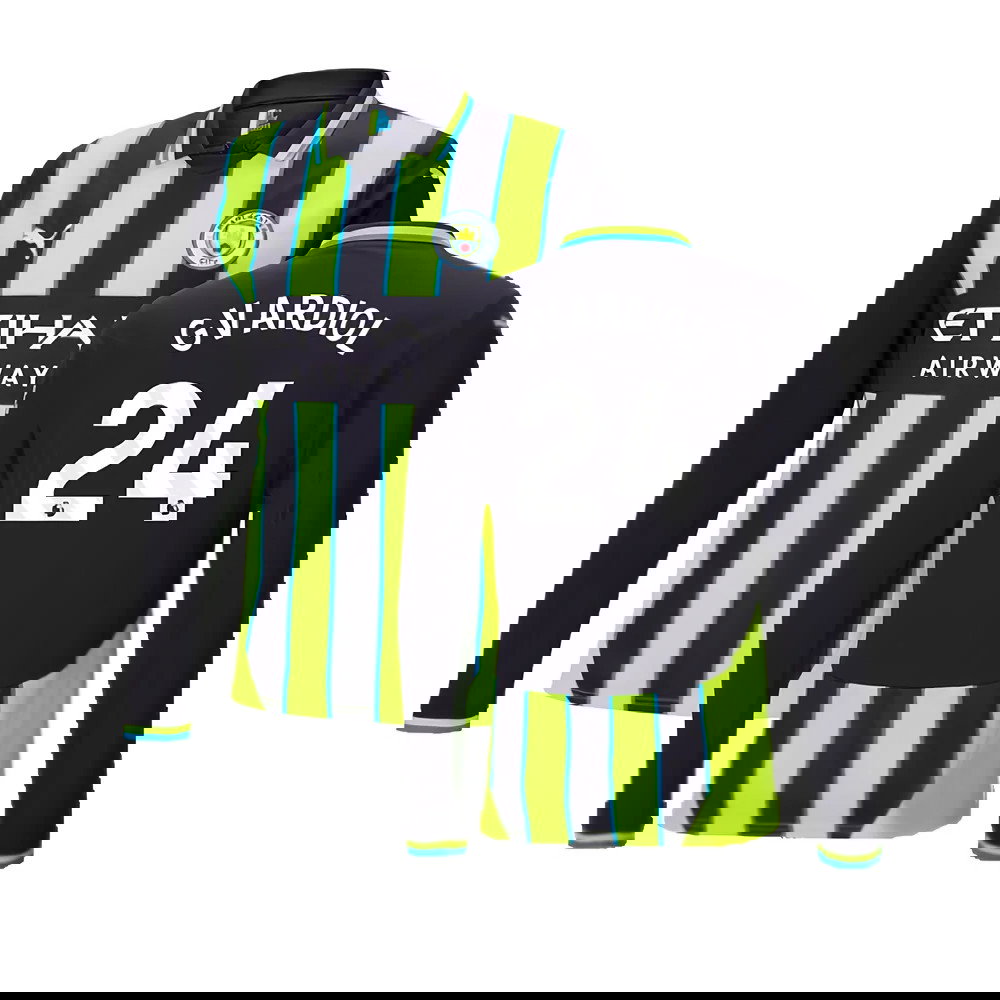 2024-2025 Man City Away Long Sleeve Shirt (Gvardiol 24)