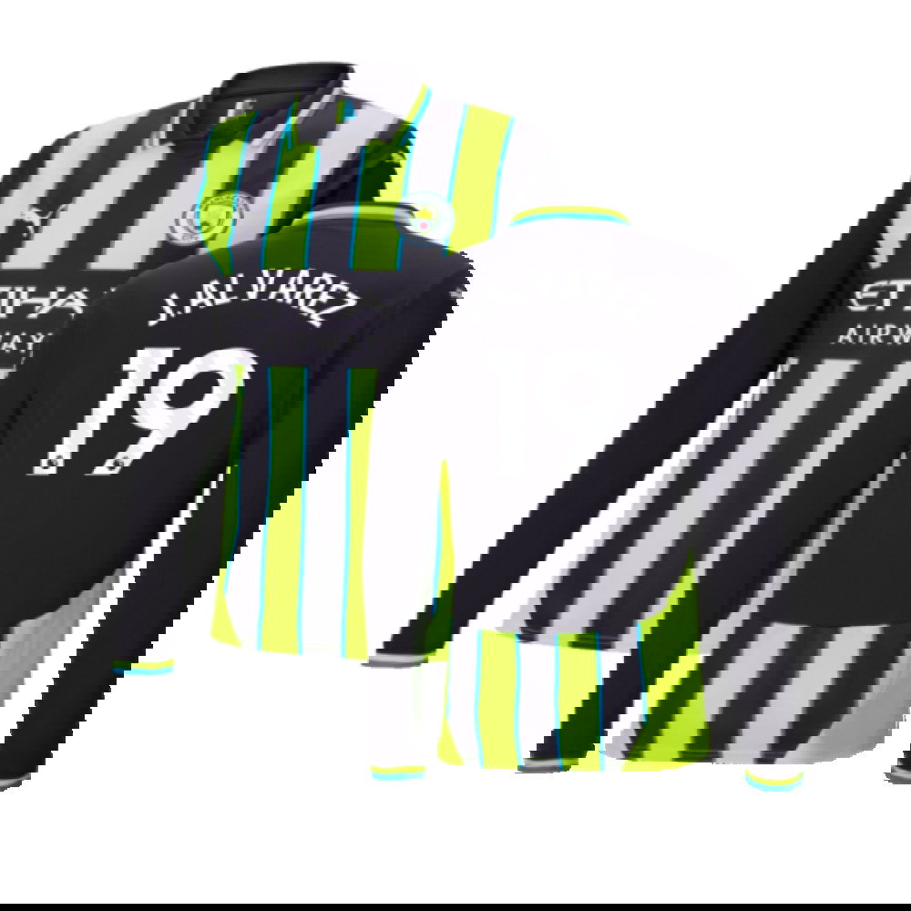 2024-2025 Man City Away Long Sleeve Shirt (J.Alvarez 19)