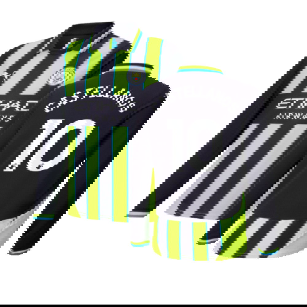 2024-2025 Man City Away Long Sleeve Shirt (Kids) (Castellanos 10)