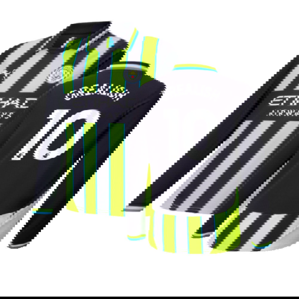 2024-2025 Man City Away Long Sleeve Shirt (Kids) (Grealish 10)