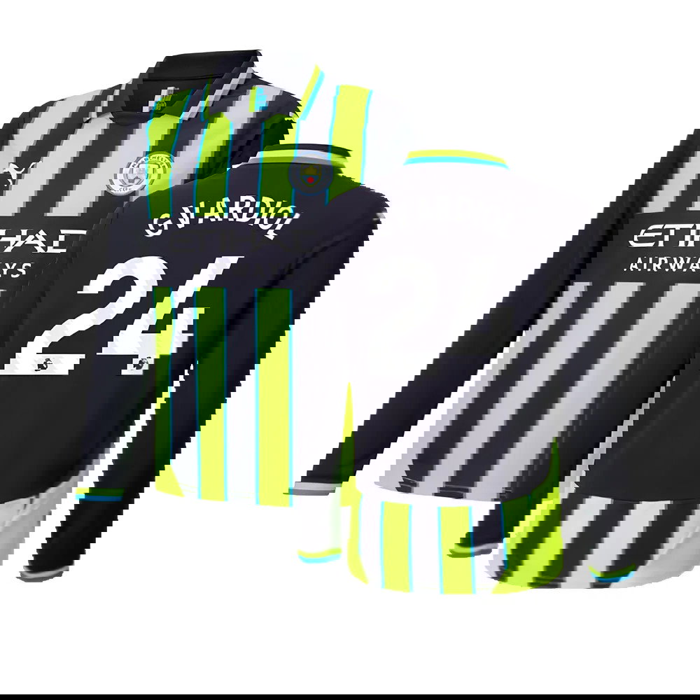 2024-2025 Man City Away Long Sleeve Shirt (Kids) (Gvardiol 24)