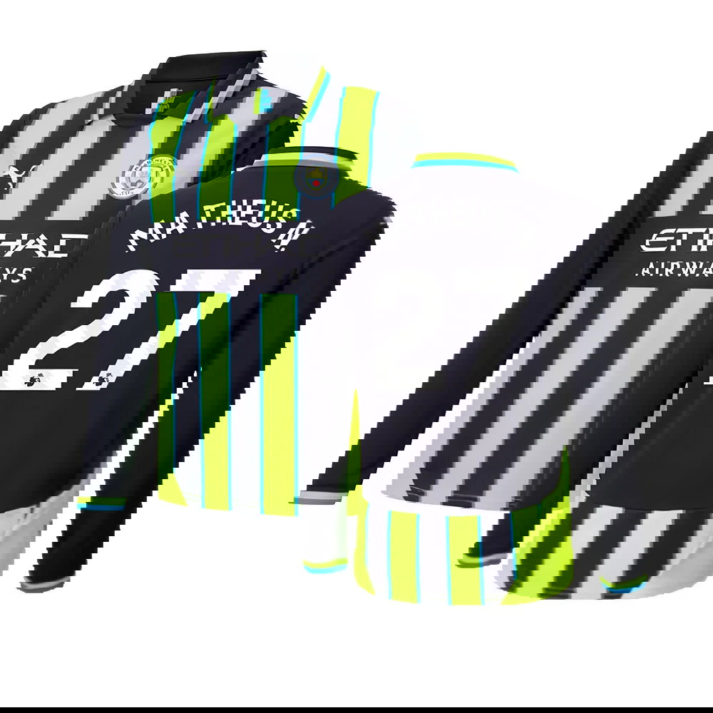 2024-2025 Man City Away Long Sleeve Shirt (Kids) (Matheus N. 27)