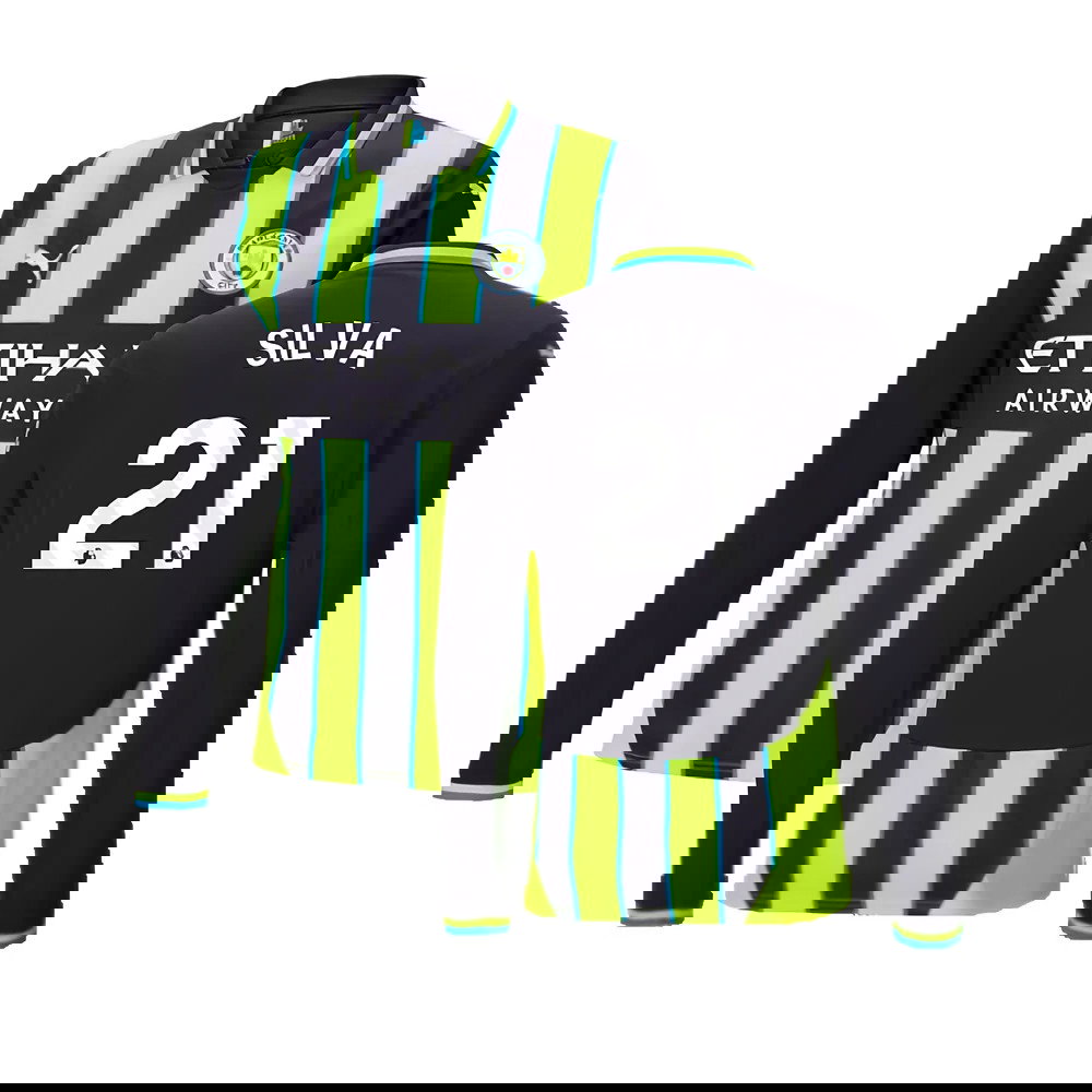 2024-2025 Man City Away Long Sleeve Shirt (Silva 21)