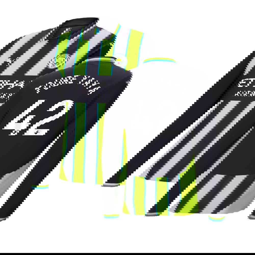 2024-2025 Man City Away Long Sleeve Shirt (Toure Yaya 42)