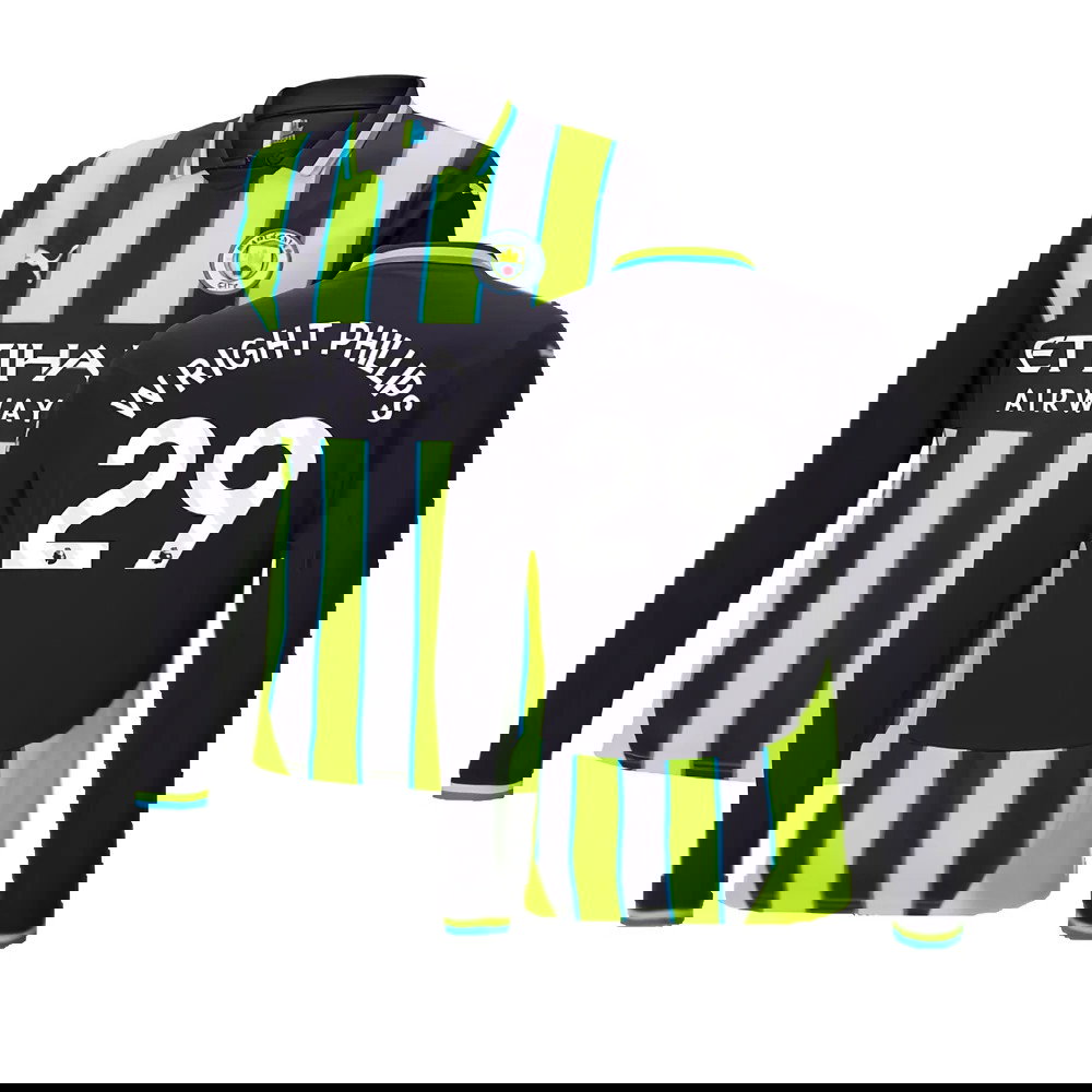 2024-2025 Man City Away Long Sleeve Shirt (Wright Phillips 29)