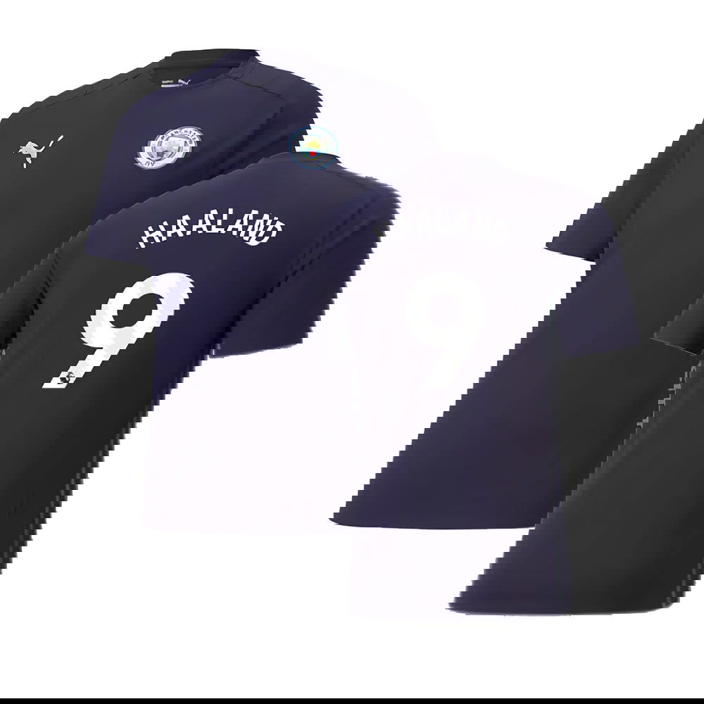 2024-2025 Man City Casuals Tee (Navy) (Haaland 9)