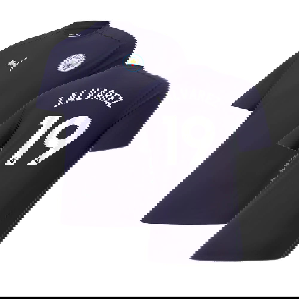 2024-2025 Man City Casuals Tee (Navy) (J.Alvarez 19)