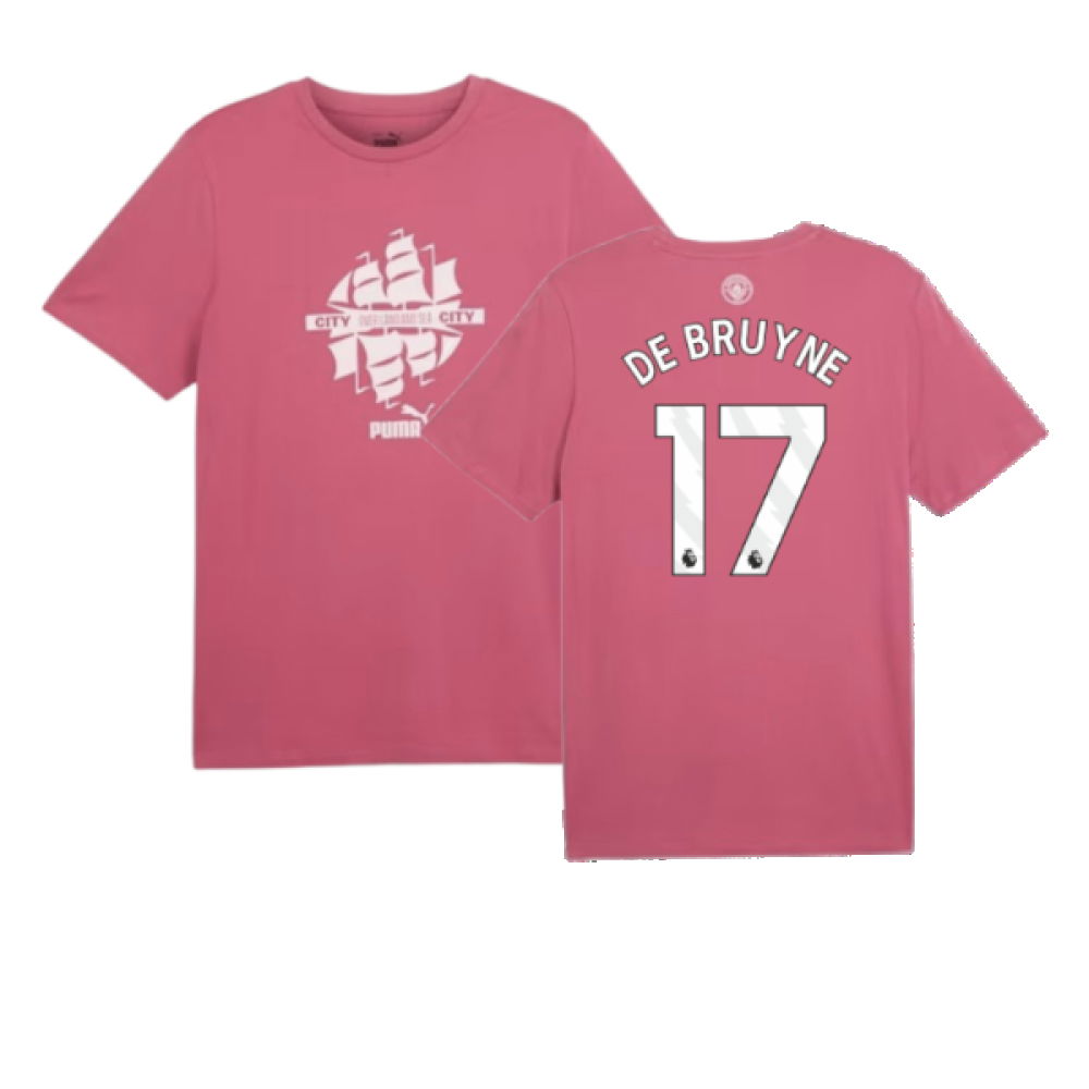 2024-2025 Man City ftblCulture Tee (Dusty Orchid) (De Bruyne 17)