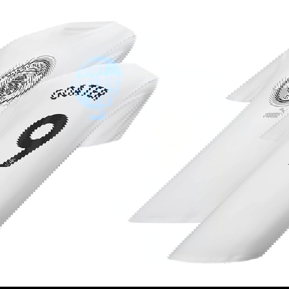2024-2025 Man City ftblCulture Tee (White) (Goater 9)
