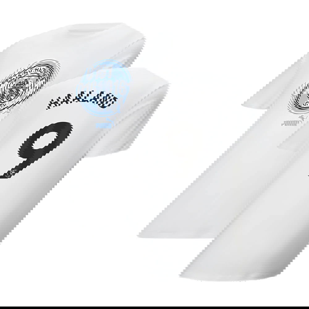 2024-2025 Man City ftblCulture Tee (White) (Haaland 9)