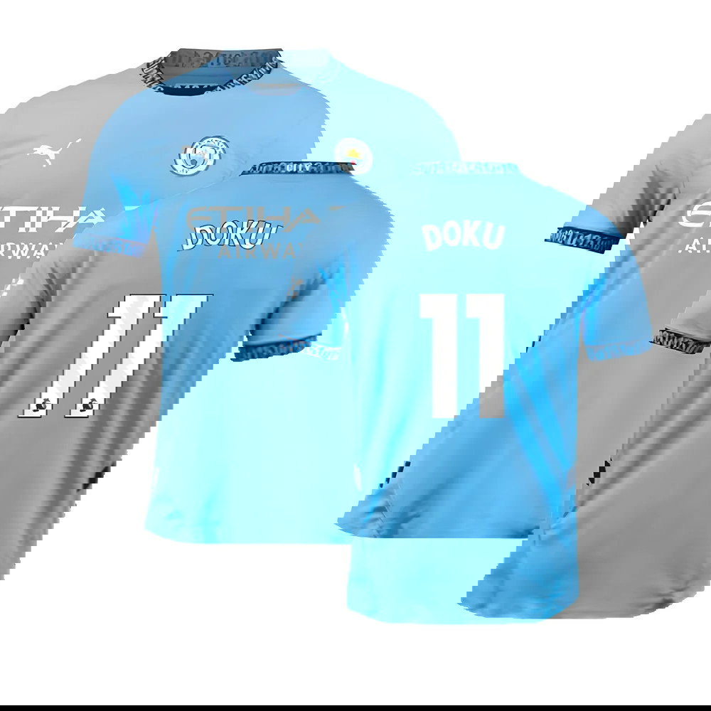 2024-2025 Man City Home Authentic Shirt (Doku 11)