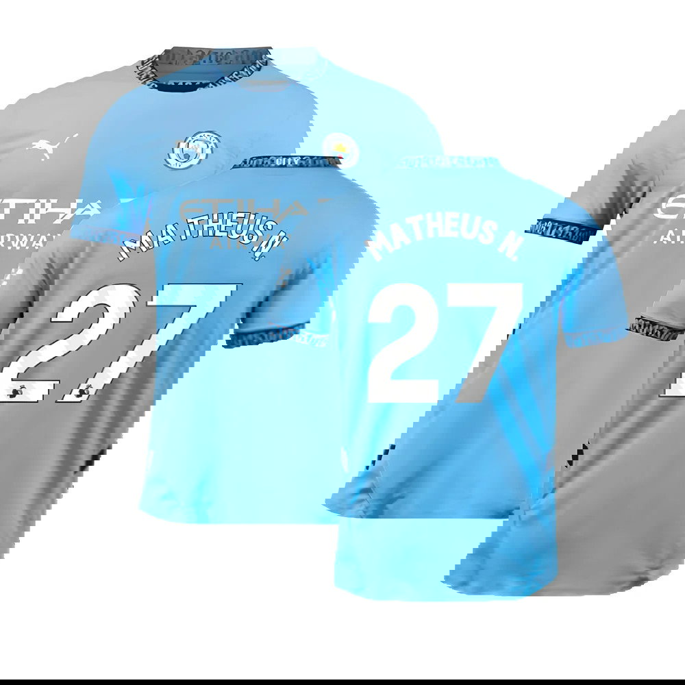 2024-2025 Man City Home Authentic Shirt (Matheus N. 27)