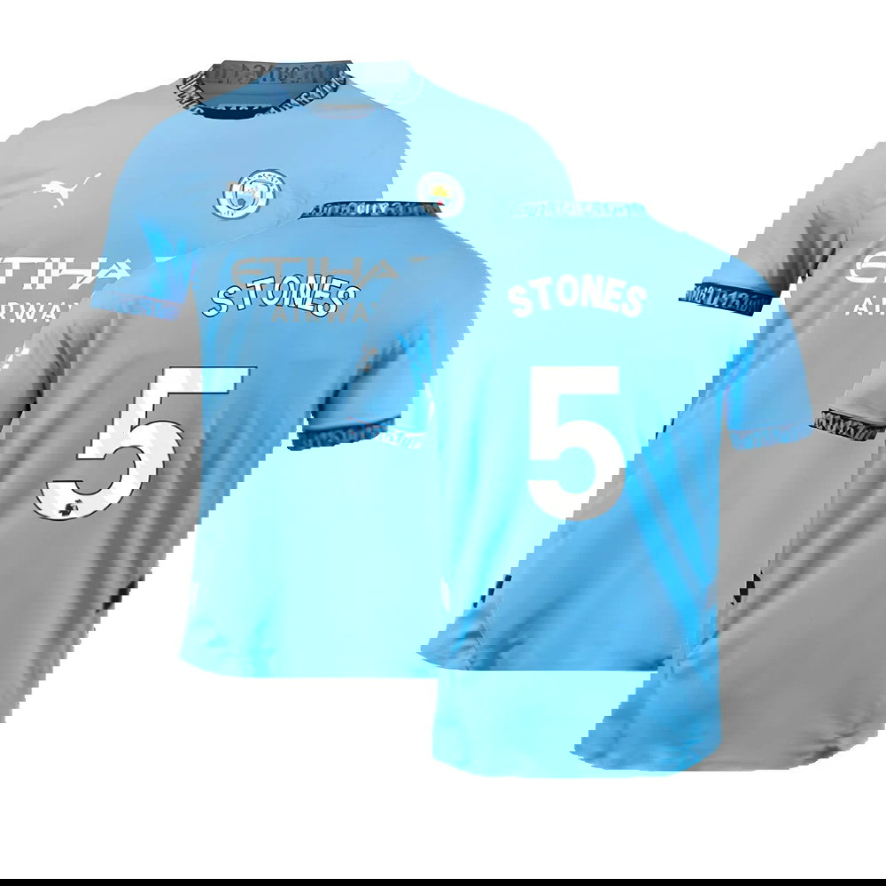 2024-2025 Man City Home Authentic Shirt (Stones 5)