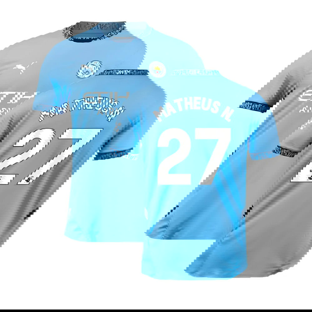 2024-2025 Man City Home Authentic Shirt with packaging (Matheus N. 27)