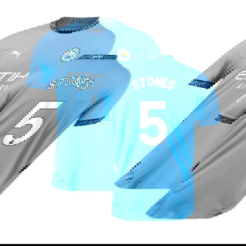 2024-2025 Man City Home Authentic Shirt with packaging (Stones 5)