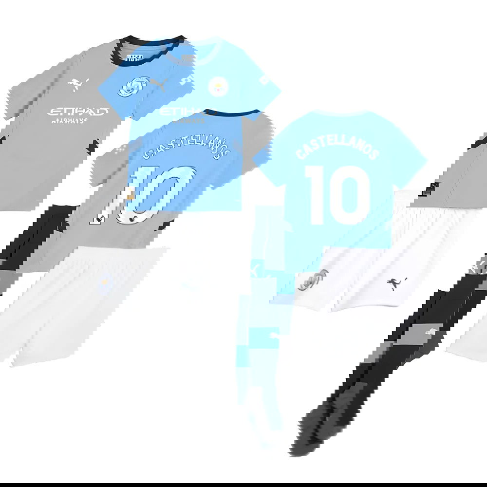 2024-2025 Man City Home Mini Kit (Castellanos 10)