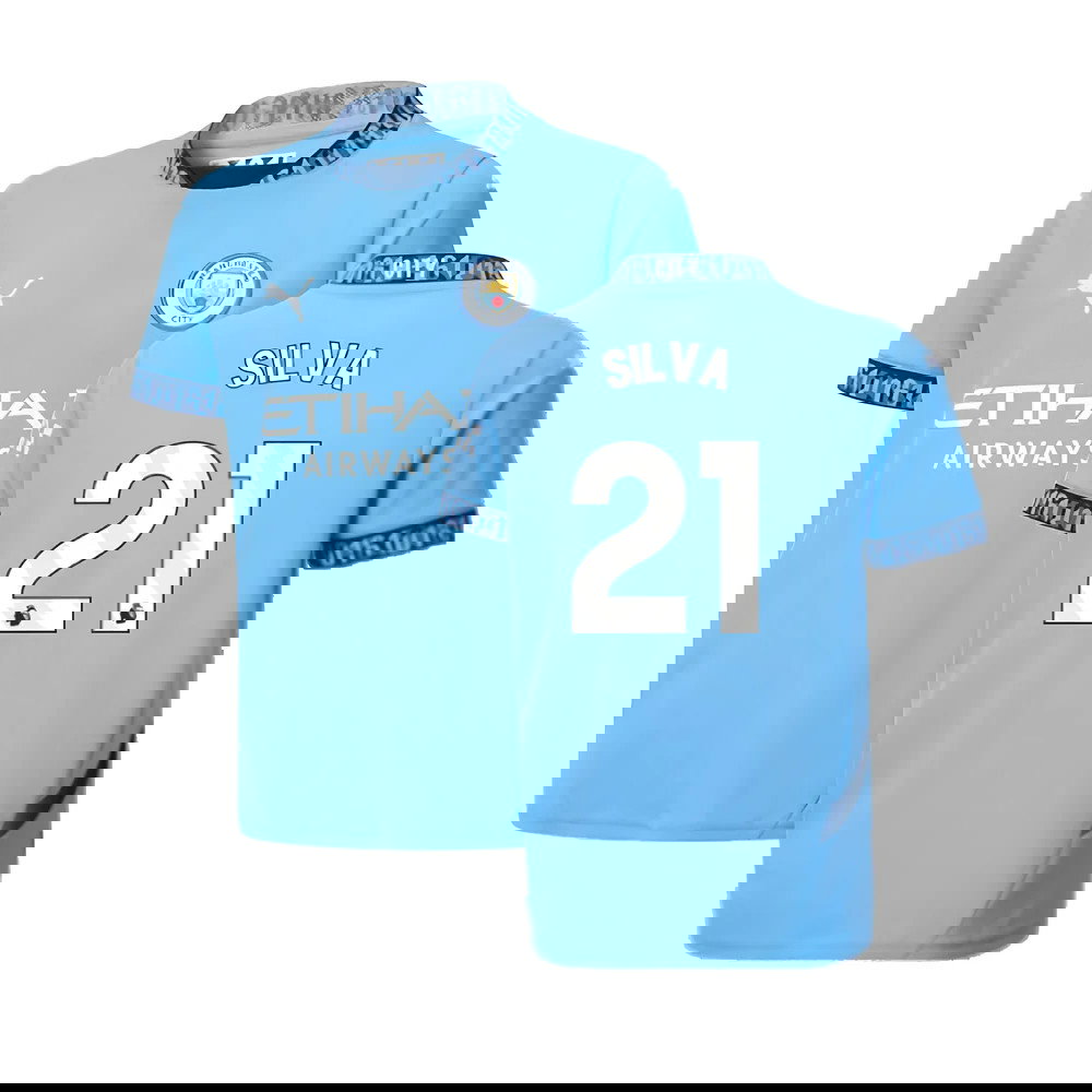 2024-2025 Man City Home Shirt (Kids) (Silva 21)
