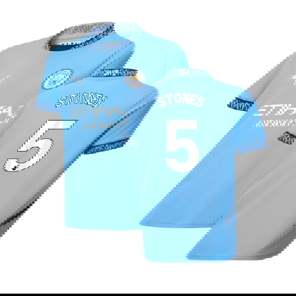 2024-2025 Man City Home Shirt (Kids) (Stones 5)