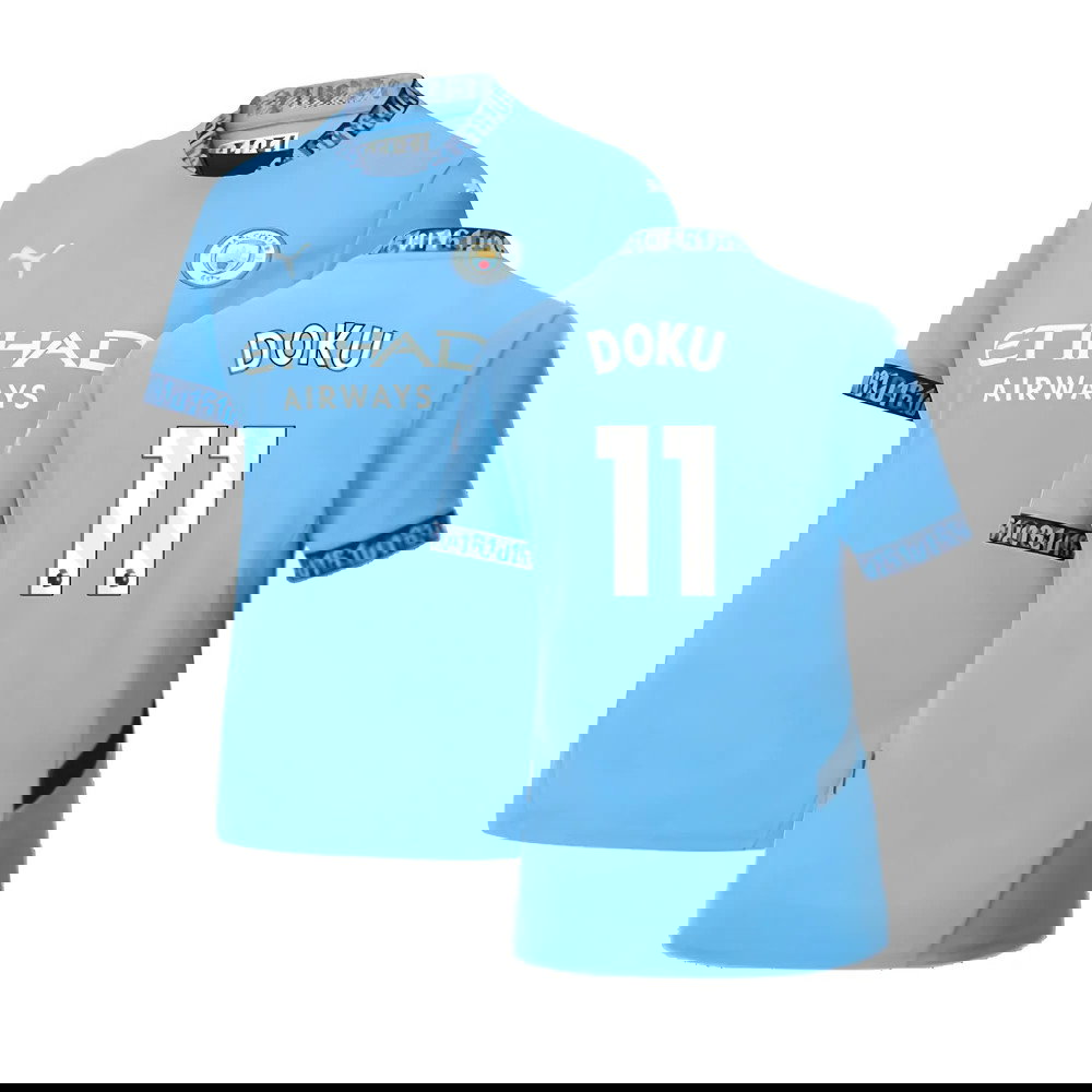 2024-2025 Man City Home Shirt (Womens) (Doku 11)