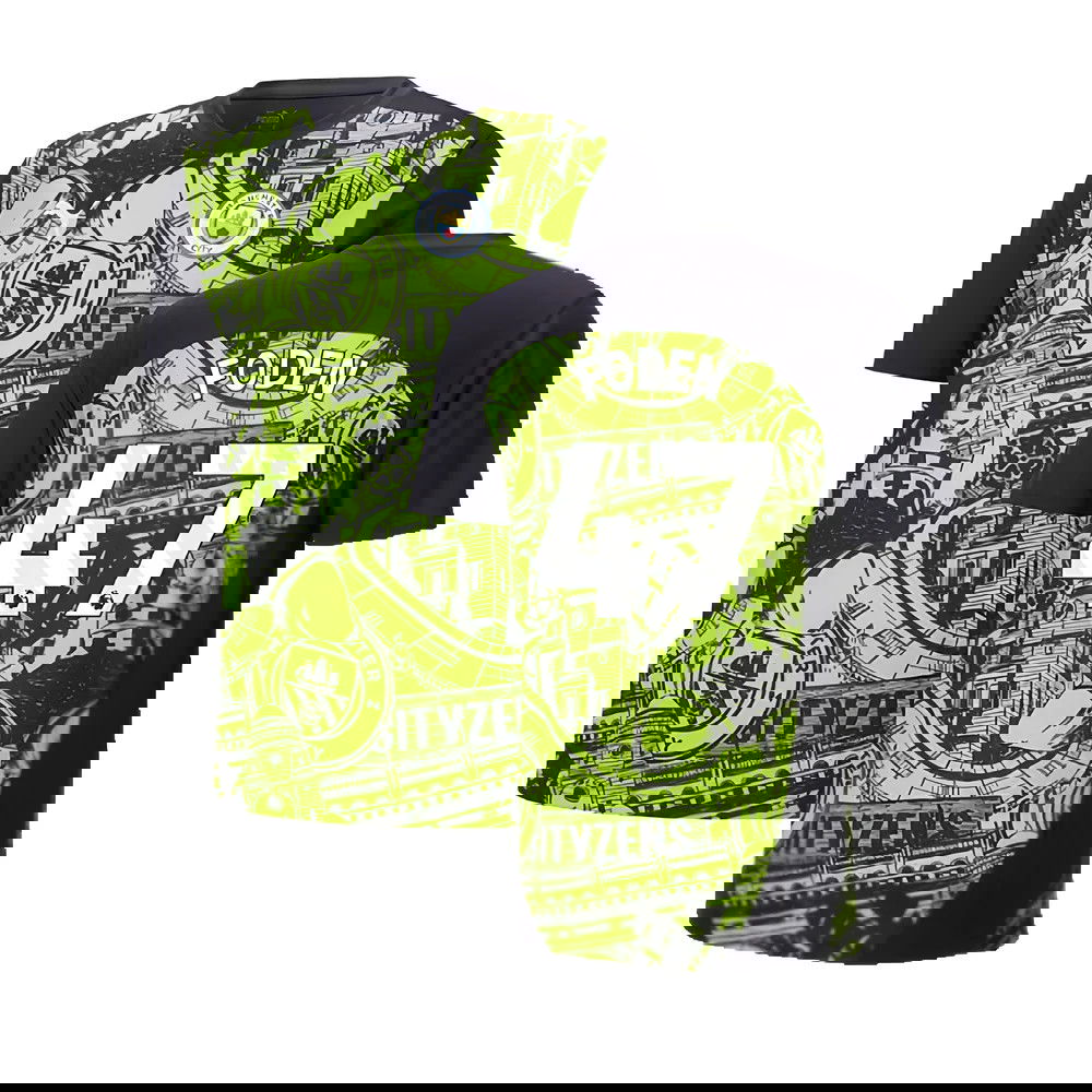 2024-2025 Man City Pre-Match Shirt (Yellow Glow) (Foden 47)