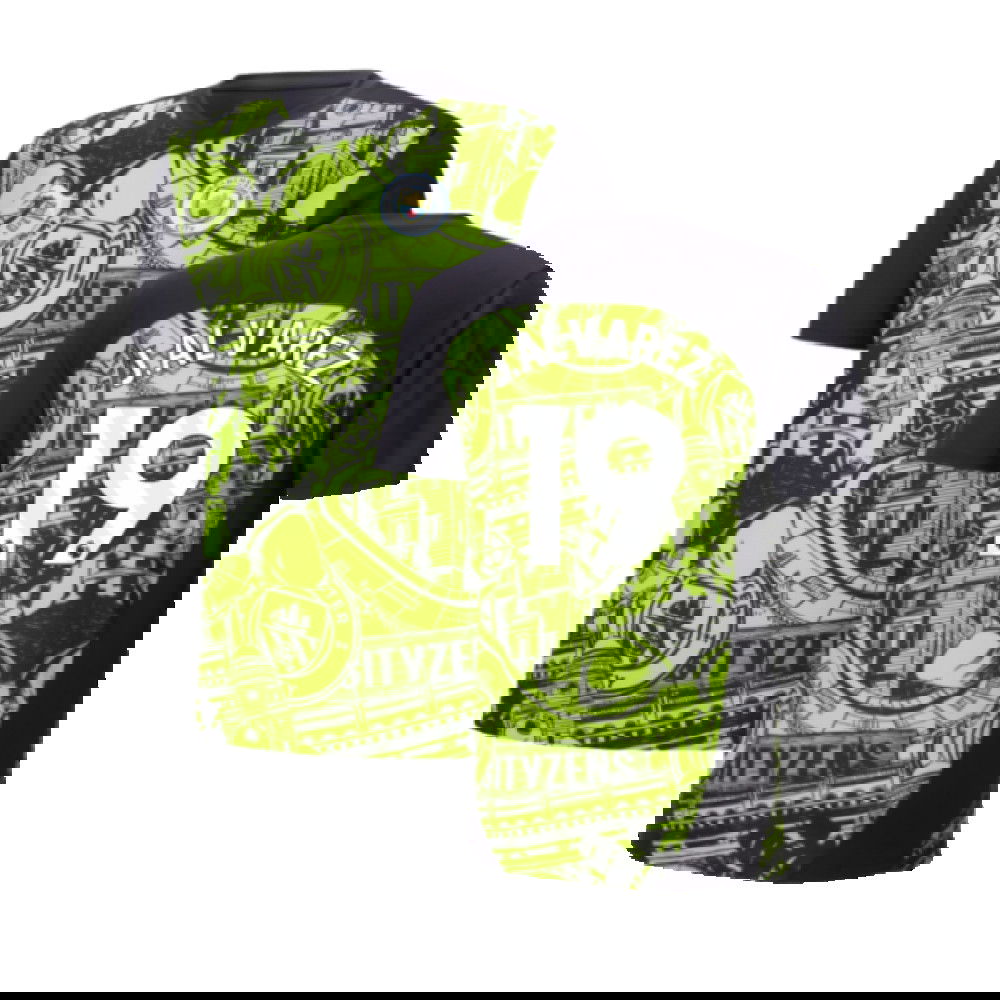 2024-2025 Man City Pre-Match Shirt (Yellow Glow) (J.Alvarez 19)