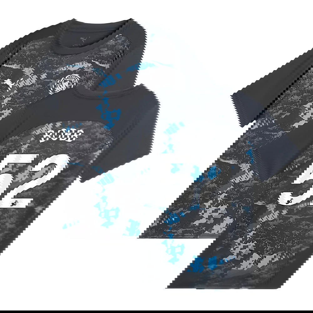 2024-2025 Man City Prematch SS Jersey (Strong Gray) - Kids (Bobb 52)