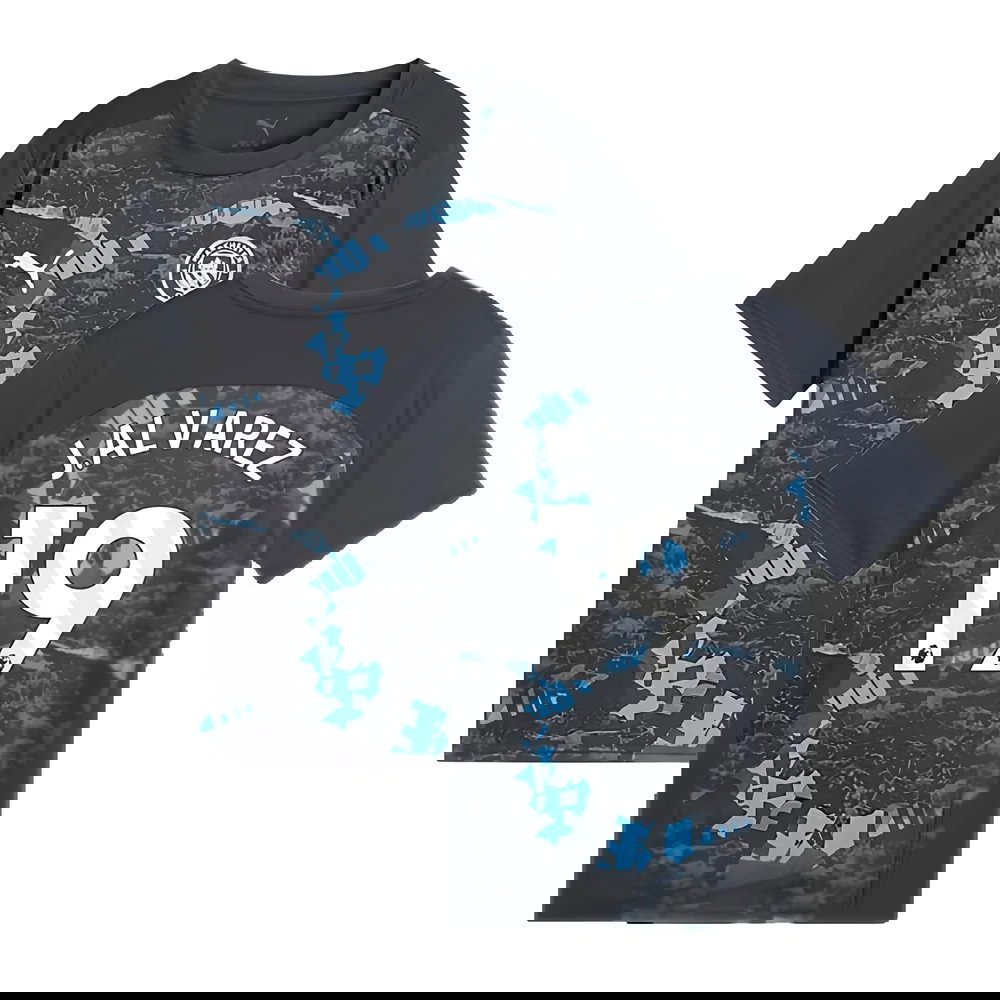 2024-2025 Man City Prematch SS Jersey (Strong Gray) - Kids (J.Alvarez 19)