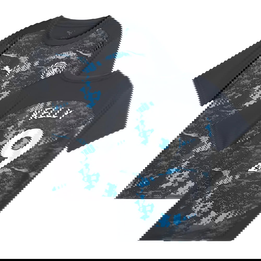 2024-2025 Man City Prematch SS Jersey (Strong Gray) - Kids (Kelly 9)
